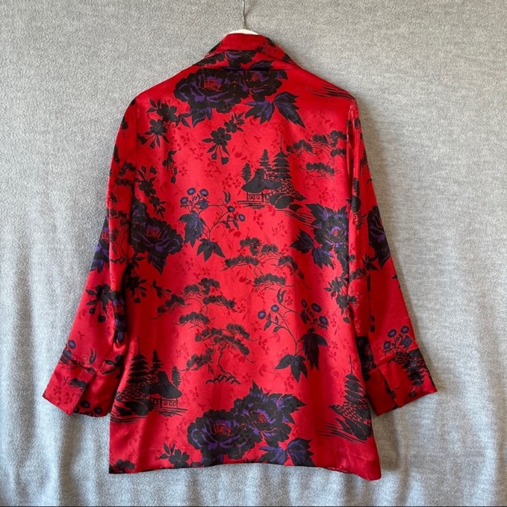 ZARA RED belted light weighted jacket size medium (E738)